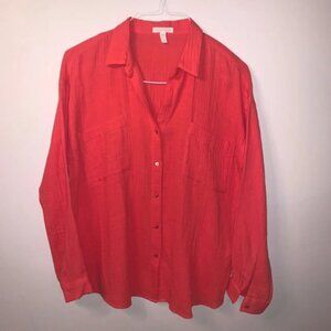 Eileen Fisher 100% Organic Cotton Button Up Shirt S